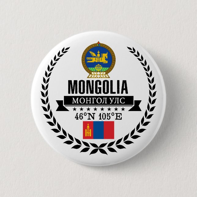 Mongolia Pinback Button (Front)