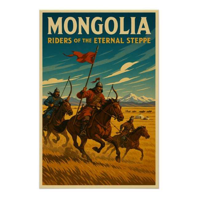 Mongolia – Riders of the Eternal Steppe Poster (Front)