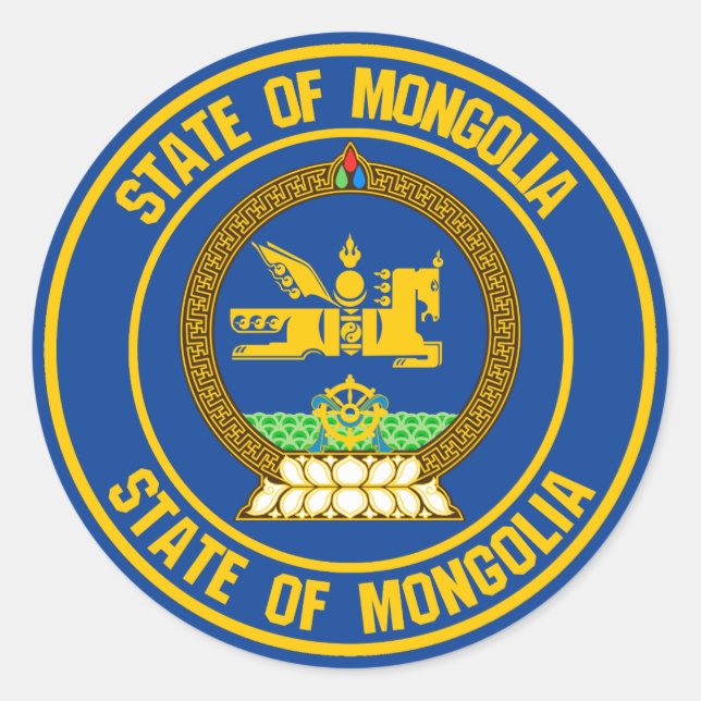 Mongolia Round Emblem Classic Round Sticker (Front)
