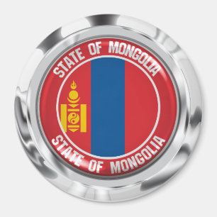 Mongolia Round Emblem Magnet