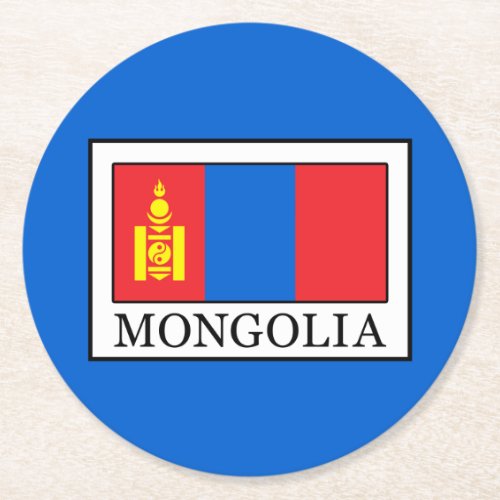 Mongolia Round Paper Coaster