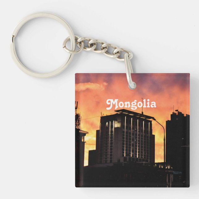 Mongolia Skyline Keychain (Front)