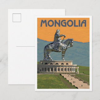 Mongolia Vintage Art Travel Postcard