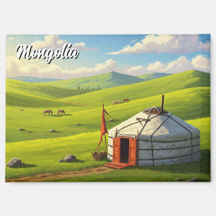 Mongolia Yurt Travel Magnet