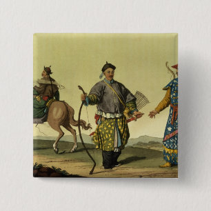 Mongolian Eight Flags soldiers from Ching's milita Button