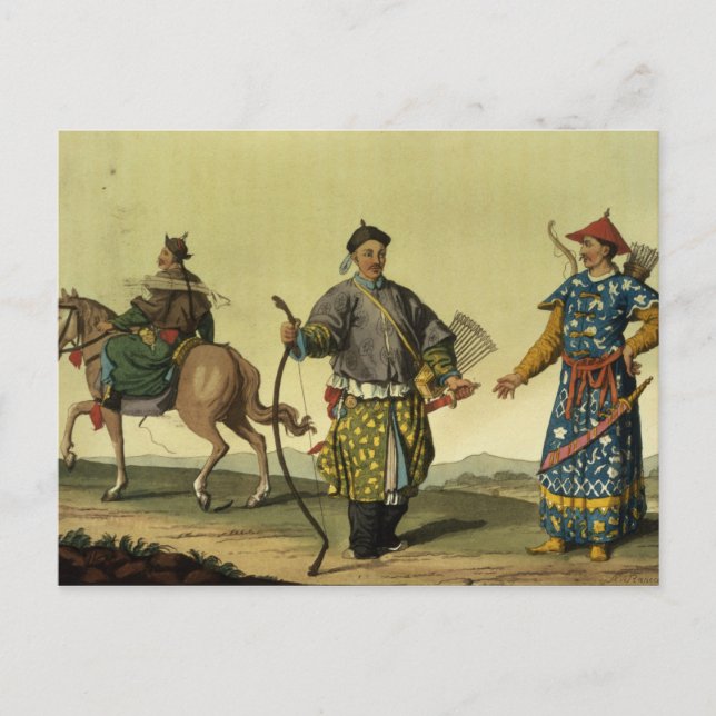 Mongolian Eight Flags soldiers from Ching's milita Postcard (Front)