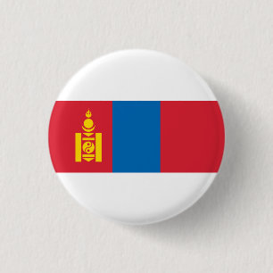 Mongolian Flag, Flag of Mongolia Button