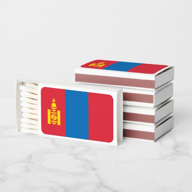 Mongolian Flag, Flag of Mongolia Matchboxes (Stacked)
