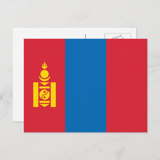 Mongolian Flag, Flag of Mongolia Postcard (Front/Back)