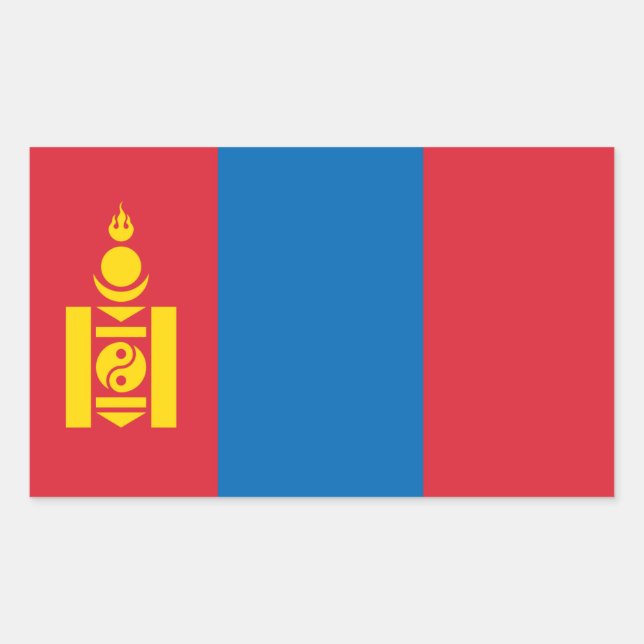 Mongolian Flag, Flag of Mongolia Rectangular Sticker (Front)