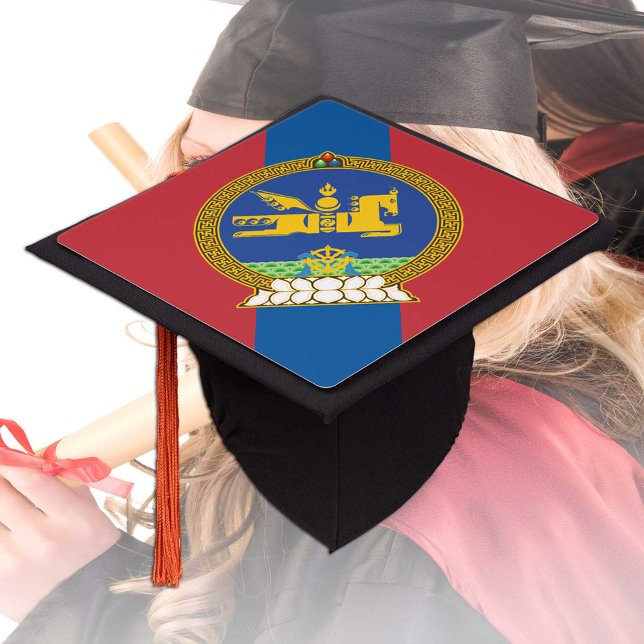 Mongolian Flag, Mongolia - Students / University Graduation Cap Topper (Creator Uploaded)