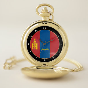 Mongolian Flag & Mongolia trendy fashion /design Pocket Watch
