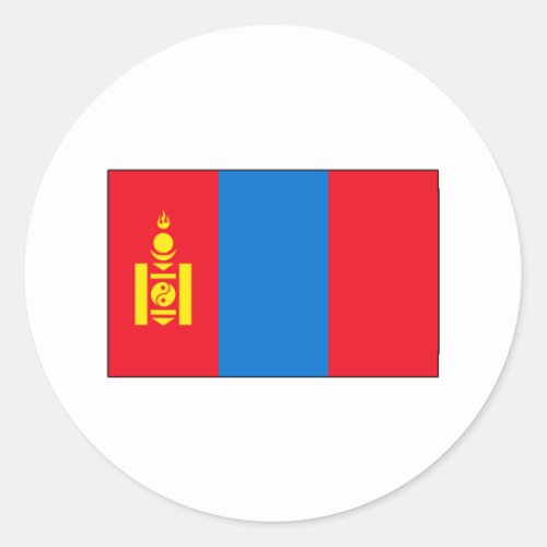 Mongolian Flag T_shirts and Gifts Classic Round Sticker
