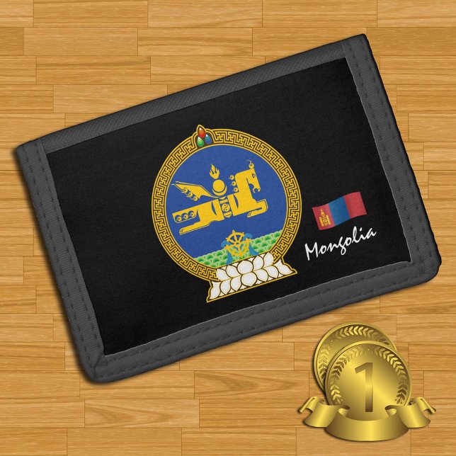 Mongolian flag wallets, emblem, Mongolia fashion Trifold Wallet (Creator Uploaded)