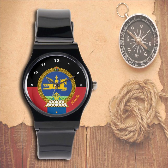 Mongolian Flag Watch, Mongolia fashion /sports Watch (Creator Uploaded)