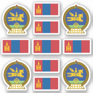 Mongolian national symbols / coat of arms and flag sticker