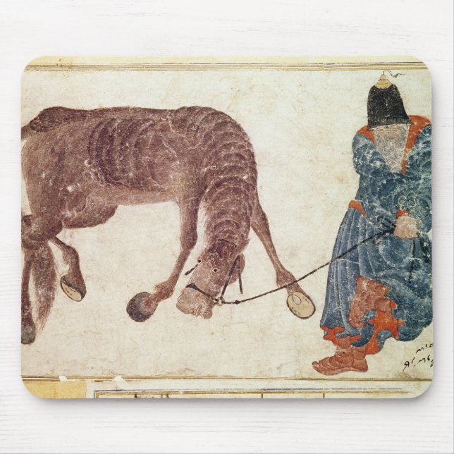 Mongolian nomad taking his horse to water mouse pad (Front)