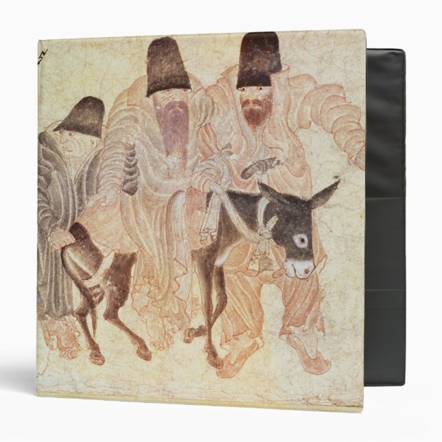 Mongolian nomads with a donkey, 15th century binder (Front/Inside)