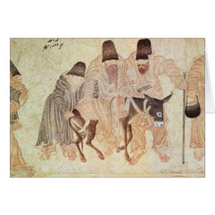 Mongolian nomads with a donkey, 15th century cards
