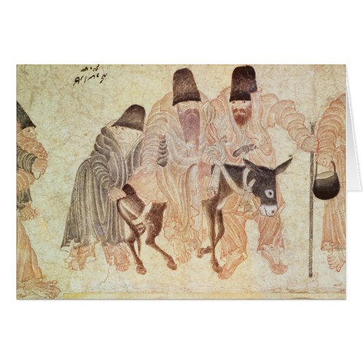 Mongolian nomads with a donkey, 15th century cards (Front Horizontal)