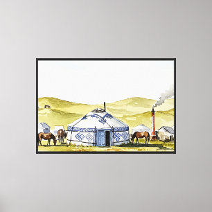 Mongolian yurt canvas print