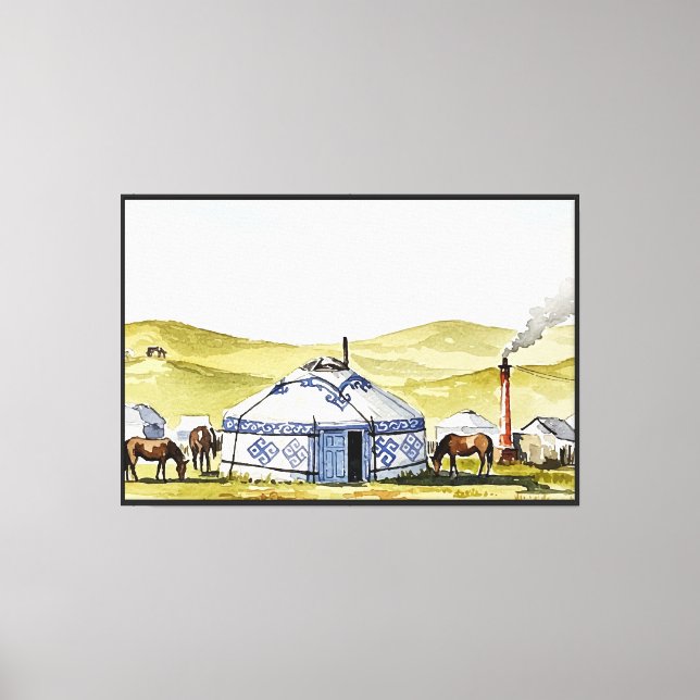 Mongolian yurt canvas print (Front)