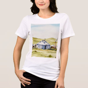 Mongolian yurt Tri-Blend shirt