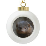 Mongoose Ceramic Ball Christmas Ornament