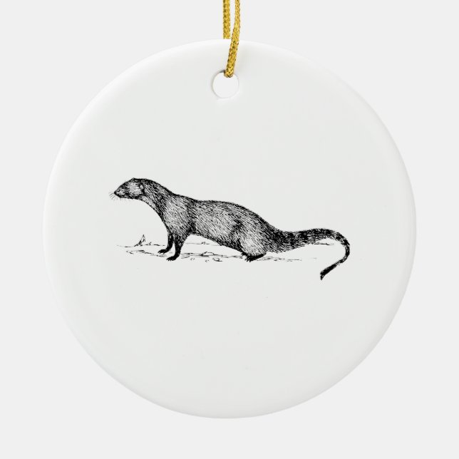 Mongoose Ceramic Ornament (Front)