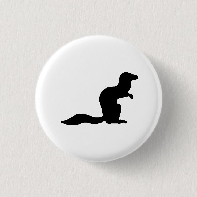 Mongoose Silhouette Pinback Button (Front)