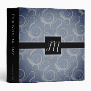 Mongram Swirls Wedding Album 3 Ring Binder