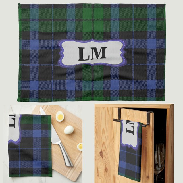 Mongram Wallace Tartan Blue Green Sports & Kitchen Towel (Mongram Wallace Tartan Blue Green Sports & Kitchen Towel)