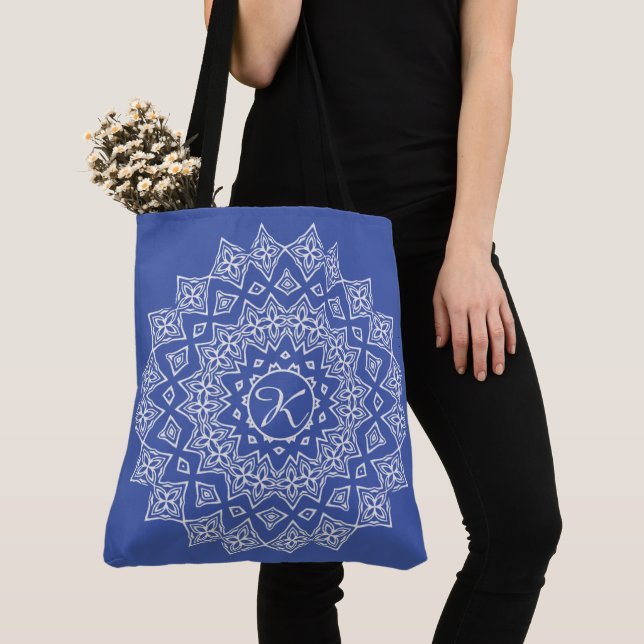Mongrammed Mandala Tote Bag (Close Up)