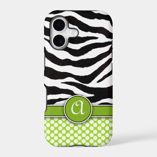 Mongrammed Zebra Print iPhone 5 Case-Mate Case (Back)