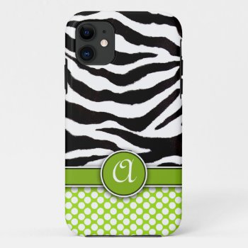 Mongrammed Zebra Print Iphone 5 Case-mate Iphone 11 Case by koncepts at Zazzle