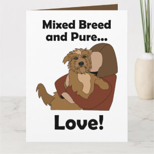 Mongrel Dog Mixed Breed Pure Love Pet Birthday Card