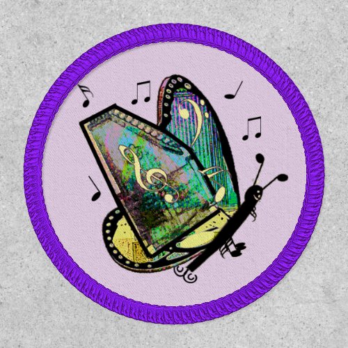Monharpfly Autoharp Butterfly Two T_Shirt Patch