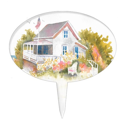 Monhegan Cottage J Kilburn Cake Topper