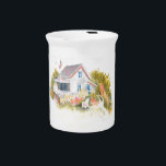 Monhegan Cottage J Kilburn Drink Pitcher<br><div class="desc">A watercolor painting created during a Jan Kilburn Watercolor workshop Sept 7 2016 in Dover NH. Jan comes down from Damrascotta Me to give a workshop the first Wednesday of each month,  something I look forward to taking each month from September to June.</div>