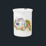 Monhegan Cottage J Kilburn Drink Pitcher<br><div class="desc">A watercolor painting created during a Jan Kilburn Watercolor workshop Sept 7 2016 in Dover NH. Jan comes down from Damrascotta Me to give a workshop the first Wednesday of each month,  something I look forward to taking each month from September to June.</div>