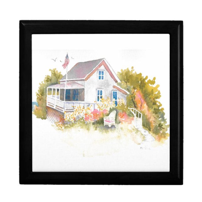 Monhegan Cottage J Kilburn Keepsake Box (Front)