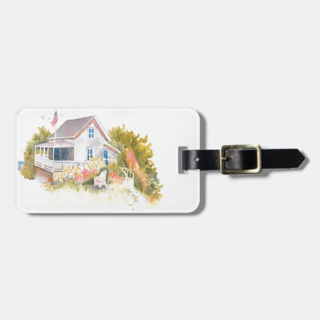 Monhegan Cottage J Kilburn Luggage Tag (Front Horizontal)