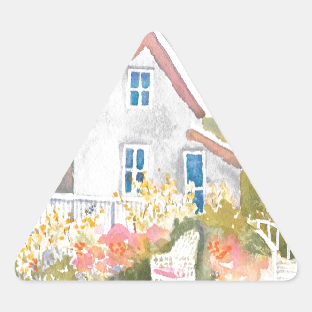 Monhegan Cottage J Kilburn Triangle Sticker (Front)