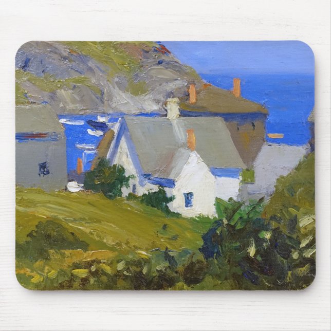 Monhegan Houses Maine by Edward Hopper Mouse Pad (Front)