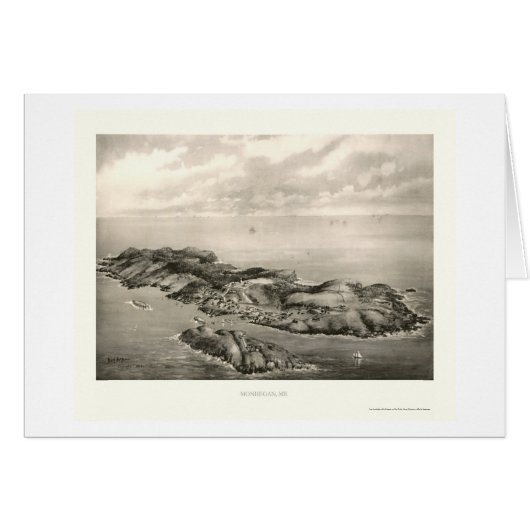 Monhegan, ME Panoramic Map - 1896 Cards (Front Horizontal)