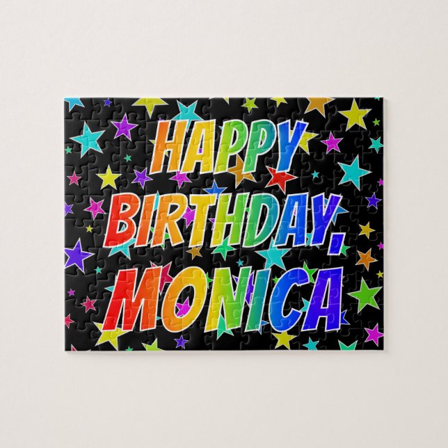 "MONICA" First Name, Fun "HAPPY BIRTHDAY" Jigsaw Puzzle (Horizontal)