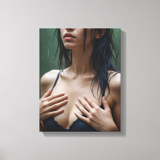 Monica in the rain canvas print (Front)