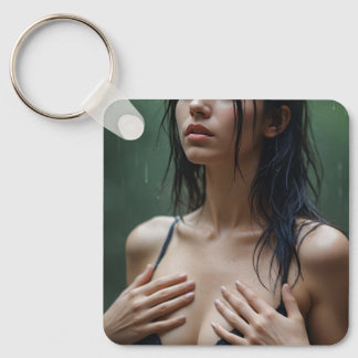 Monica in the rain Keychain