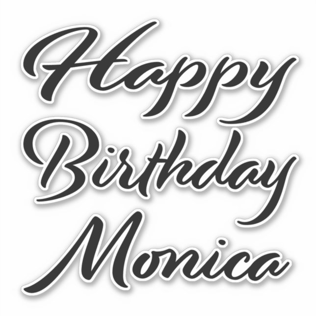 Monica Name First name black Sticker Birthday (Front)