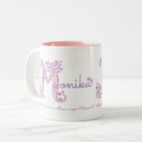 Helen name meaning heart flower H monogram mug